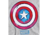 Capitan America - Felpa Con Cappuccio Per Bambini, Pullover TV22708 (128) (Nero)