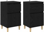 Syfax™ Armadio Da Notte Con Cassetto 2 Pcs Rovere Nero 40 X 35 X 70 Cm