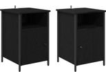Syfax™ Armadio Da Notte 2 Pcs Rovere Nero 40 X 42 X 60 Cm