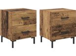 Syfax™ Armadio Da Notte 2 Pcs Legno Vecchio 40 X 35 X 47,5 Cm