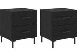 Syfax™ Armadio Da Notte 2 Pcs Rovere Nero 40 X 35 X 47,5 Cm