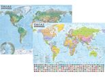 Il Mondo. Mappa Fisica E Politica. Sottomano Da Scrivania A Doppia Faccia. Expressmap