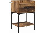 Syfax™ Comodino Legno Vecchio 40 X 29 X 60 Cm Legno Multistrato