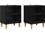 Syfax™ Armadietto Per Letto 2 Pcs Rovere Nero 40 X 30 X 50 Cm