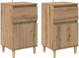 Syfax™ Armadio Da Notte 2 Pcs Rovere Artigianale 40 X 35 X 70 Cm