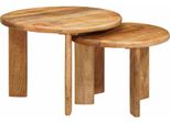 Syfax™ Tavoli Da Caffè Nido 2 Pcs Marrone Legno Di Mango Massello