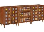 Syfax™ Credenza 3 Pcs Noce Legno Di Mango Massello