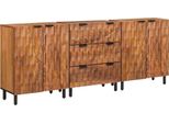 Syfax™ Credenza 3 Pcs Finitura Marrone Acacia 60 X 33 X 75 Cm
