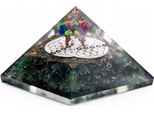 Piramide Orgonite 70 Mm - Avventurina Verde E Fiore Della Vita