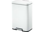 Eko - Cestino A Pedale Madison 50 Litri - Acciaio Inox Plastica - Bianco Opaco