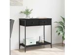 Vidaxl Tavolo Consolle Look Rovere Nero 75 X 34,5 X 75 Cm