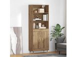 Maison Exclusive - Credenza Alta In Rovere Artigianale 69,5 X 34 X 180 Cm Materiale Ligneo