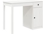 Syfax™ Scrivania Bianca 100X50X75 Cm In Legno Massello Di Pino