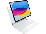 Case With Keyboard For Ipad 10Th Gen 10.9″ Nimin With Touchpad White Qwertz