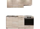 Dmora Cucina Completa Teano Marrone Rovere, Modulabile 6 Vani