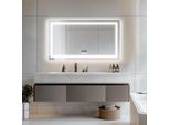 Vrygle Specchio Da Bagno Con Bluetooth 100×60 Cm: Specchio Led Con Illuminazione E Antiappannamento, 3 Temperature Di Colore, Funzione Memoria