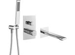 Rubinetteria Da Vasca A Incasso Con Set Doccia Tores Silver Chrome Laveo