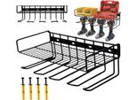 Supporto Elettrico Da Parete Per Organizer, Supporto A Parete, Supporto Per Trapano In Metallo, Per Utensili Elettrici 40 Cm, Supporto Per Trapano, Cacciavite, Avvitatore A Percussione, 4 Posti Per Utensili, Per Montaggio A Parete