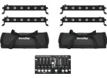 Eurolite Set 4X Led BAR-6 Qcl Rgbw + 2X Borsa Morbida + Controller