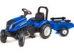 Falk Trattore A Pedali New Holland Con Rimorchio Blu
