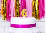 Candela Di Compleanno Numero 6 Con Glitter 7Cm Oro