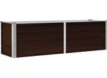 Vidaxl Letto Da Giardino Rialzato Marrone 160 X 40 X 45 Cm Acciaio Zincato