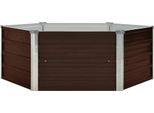 Vidaxl Letto Rialzato Marrone 129 X 129 X 46 Cm Acciaio Zincato