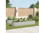 Vidaxl Letto Da Giardino Rialzato 320X80X44 Cm Acciaio Zincato Argento