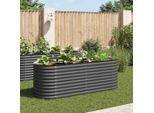 Vidaxl Letto Da Giardino Rialzato 240 X 80 X 81 Cm Acciaio Zincato Grigio