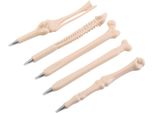 Set Di 5 Penne A Sfera In Osso, Articoli Di Cancelleria Creativi Per L'ufficio E Regalo Per Bambini, 0,7 Mm