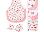 Set Di Giochi Di Ruolo Del Costume Da Cucina Per Bambini Ragazze Grembiule Cappello Da Chef Indietro Cucina Mitt Tagliabiscotti Kit11Pcs Modelli Di Cupcake