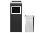 Vidaxl Cestino Per Rifiuti Con Posacenere Hotel 36 L Acciaio Nero