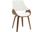 Sedia Da Pranzo - Sedia Da Sala Da Pranzo - Design Confortevole, Seduta Per Il Soggiorno | Colore: Noce/Bianco | Materiale: Pelle Finta