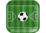 Piatti Di Carta Campo Da Calcio 23 Cm, 8 Pezzi. Compleanno