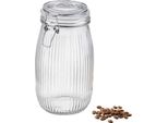 Contenitore In Vetro Lino 1450 Ml - Scanalato, Con Clip E Sigillo