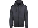 Awdis - Felpa Con Cappuccio E Zip Integrale Da Uomo PC5104 (S) (Grigio Scuro Tinta Unita)