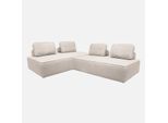 Sweeek - Set Di 2 Divani A 2 Posti Con Rivestimento Bouclé Per Un Divano Modulare - Beige
