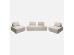 Sweeek - Divano A 2 Posti E 2 Poltrone Con Rivestimento Bouclé Per Un Divano Modulare - Beige