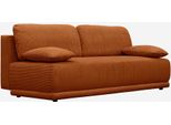 Sweeek - Divano Letto A 3 Posti Con Rivestimento In Velluto A Coste E Vano Contenitore - Camel