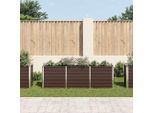 Vidaxl Letto Da Giardino Rialzato Acciaio Zincato 240×40×77 Cm Marrone