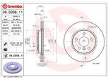 2X Disco Freno Brembo 09.D208.11 Per Bmw I3 (I01) 45Mm 280Mm