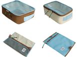 Inf Borse Da Viaggio Salvaspazio - Set Da 4 Pezzi: Organizer Valigia Multifunzione Blu