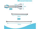 Asta Telescopica Intirilife In Argento 60 - 105 Cm- Asta Estensibile, In Acciaio Inox, Regolabile, Antiscivolo, Versatile Senza Trapano E Viti- Asta A Morsetto Per Tende Doccia Asta Per Tende