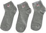 Fila Quarter Socks Unisex, 3 Paia - Calzini Corti, Sportivi, Logo In Vita, Tinta Unita, 35-46 Grigio Eu 35-38