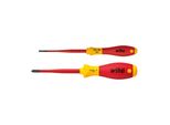Wiha Schraubendreher Set Softfinish® Electric Slimfix Schlitz, Plusminus/Pozidriv 2-Tlg. In Blister (36333)