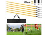 Jayseuw 6X Pali Slalom Calcio 1,5 M Rimbalzante Agilità Pali Agilità Formazione Set Giallo