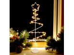 2.06 Albero Decorativo A Led Bianco - Circa 53 Cm - Albero Luminoso A Batteria Con 46 Led