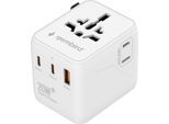 Gembird TPA-1A2C20-01-W Universal Travel Power Adapter, 20 W, White