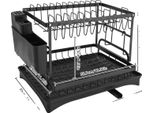 Scolapiatti, Design A 2 Livelli, Ventilazione Efficiente, Nero