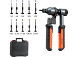 Set Di Pinze Per Dadi Rivettati Vevor 21 Cm, Pinza Rivettatrice A Cricchetto Con 10 Punte E 100 Dadi In Misure Metriche E Sae M5, M6, M8, M10, M12, 8-32, 10-24, 1/4-20, 5/16-18, 3/8-16 Unc, Incl. Valigetta Di Trasporto